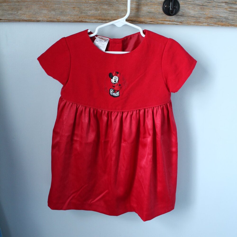 The Disney Store Size 24M Red/Burgundy Dress Minnie Mouse